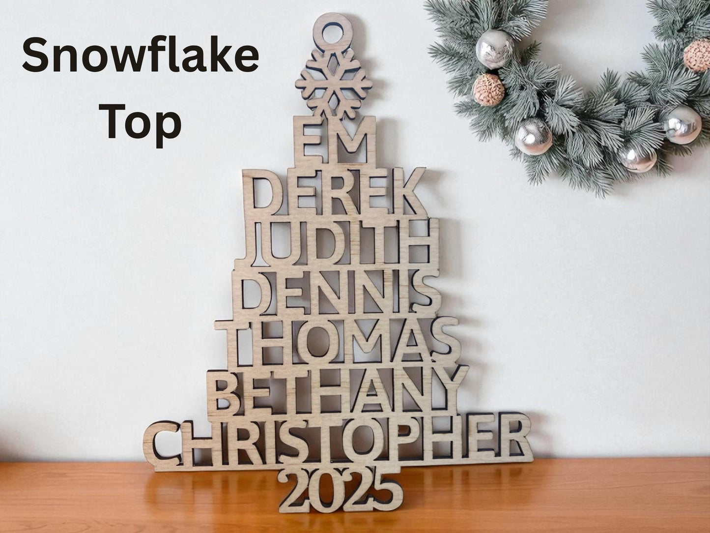 Personalized Family Ornament – “Create Holiday Memories” Keepsake • Custom Names on Baltic Birch Wood