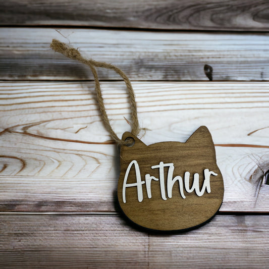 Personalized Cat Ornament Stocking Tag, Custom Cat Family Stocking Tags, Pet Christmas Stocking Birthday, Gift Tag, Easter Basket Tag