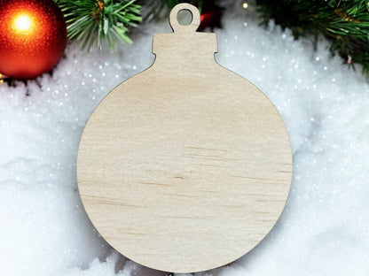 Christmas Ornament - Laser Cut Unfinished Wood Cutout Shapes - Blank Ornament - Baltic Birch