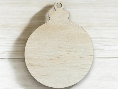 Christmas Ornament - Laser Cut Unfinished Wood Cutout Shapes - Blank Ornament - Baltic Birch