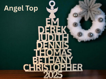 Personalized Family Ornament – “Create Holiday Memories” Keepsake • Custom Names on Baltic Birch Wood