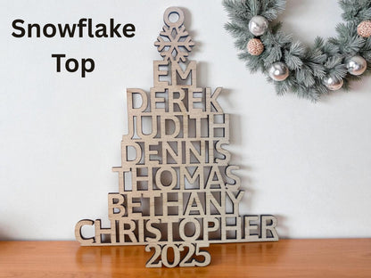 Personalized Family Ornament – “Create Holiday Memories” Keepsake • Custom Names on Baltic Birch Wood